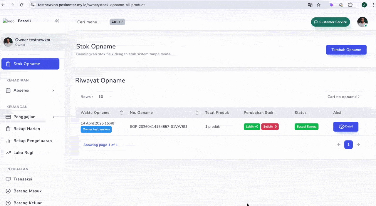Demo Stock Opname